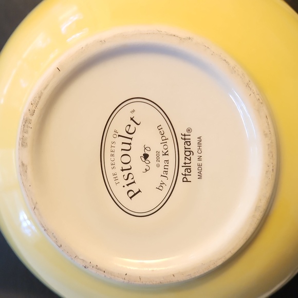 Pfaltzgraff Pistoulet 8 Cup Handpainted Blue &Yellow Stoneware Teapot w/ Lid - Picture 6 of 9